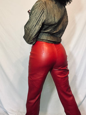 RED LEATHER PANTS
