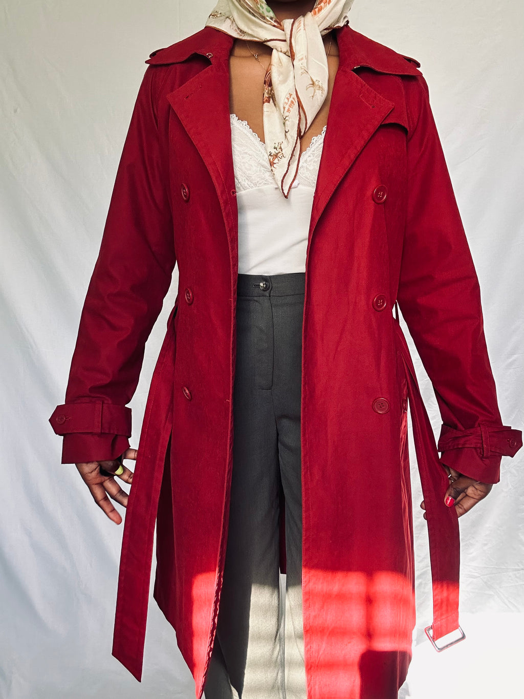 RED TRENCH COAT