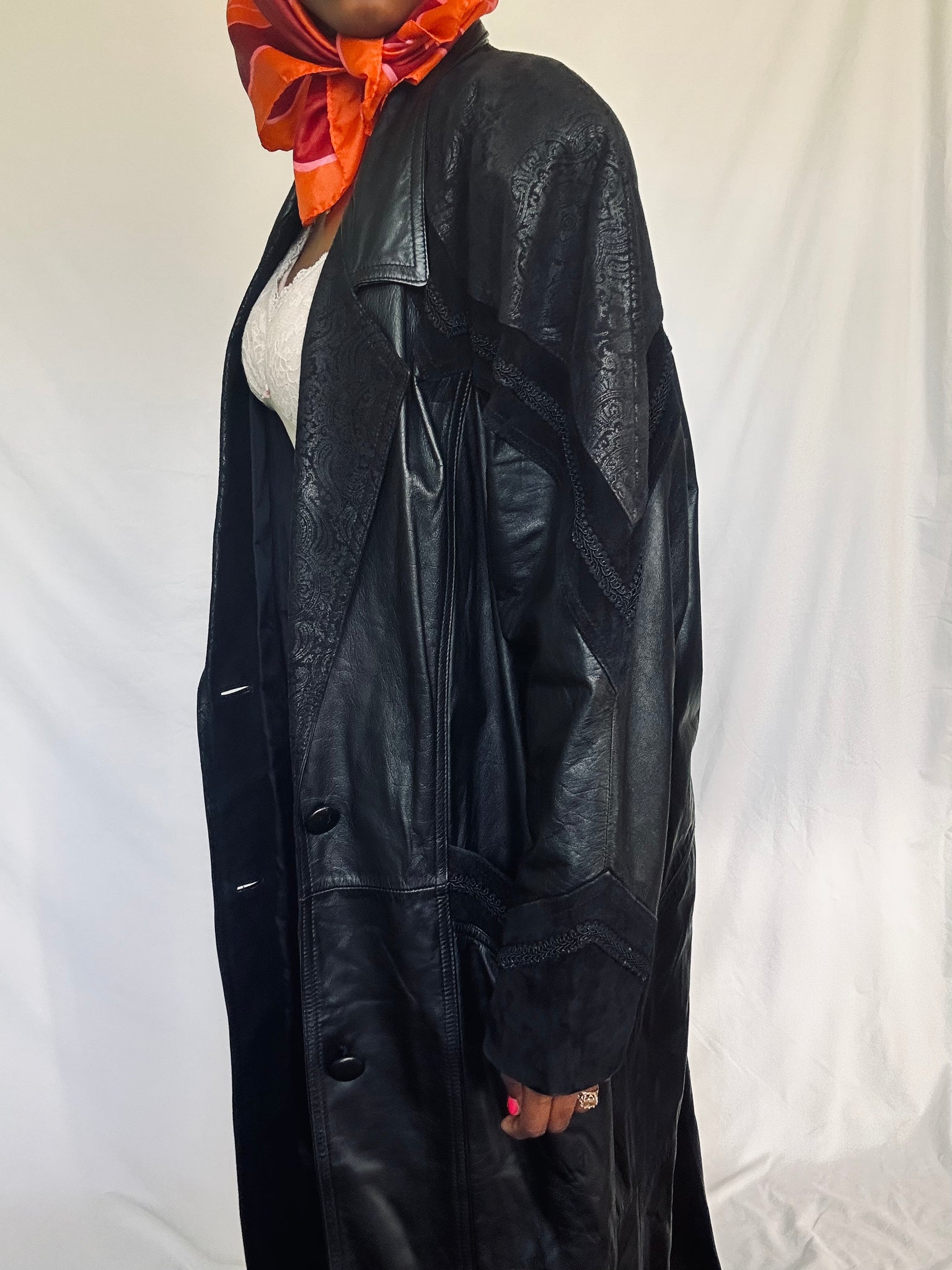 GENUINE LEATHER ANKLE LENGTH COAT